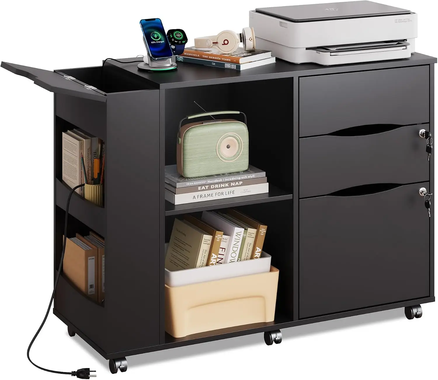 File Cabinet Lateral - File Cabinet with Lock, Printer Stand