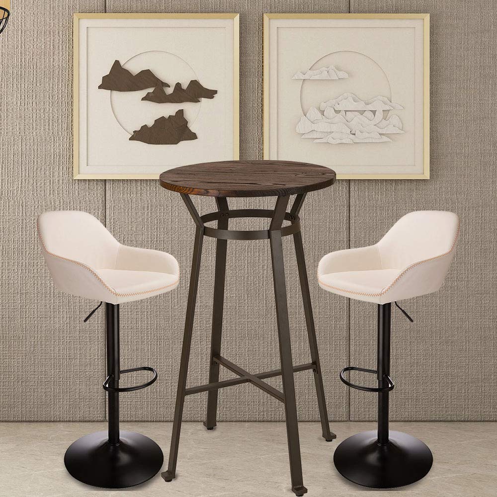 Office Furniture For Small Spaces - 3Pc Pub Table & Swivel PU