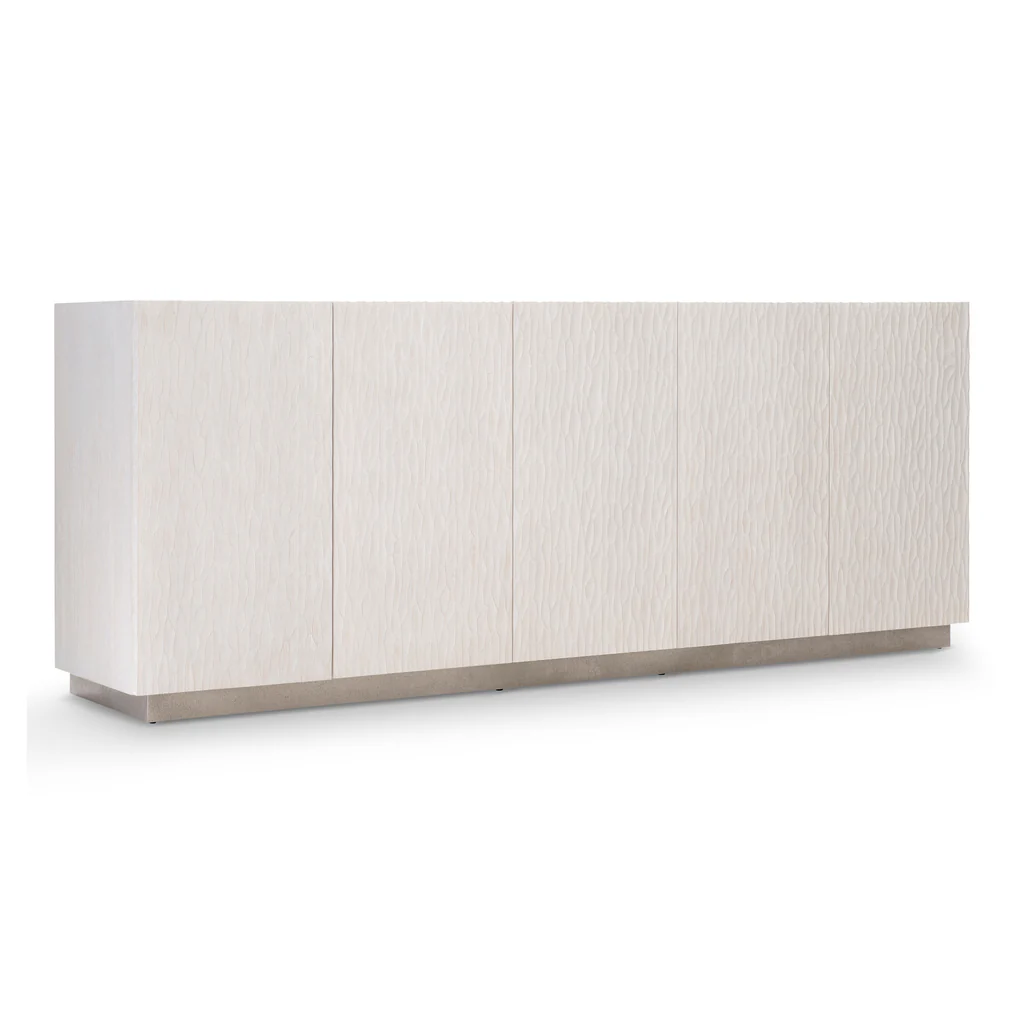 Office Furniture Credenza - ^Modern White Wavy Textured TV Stand