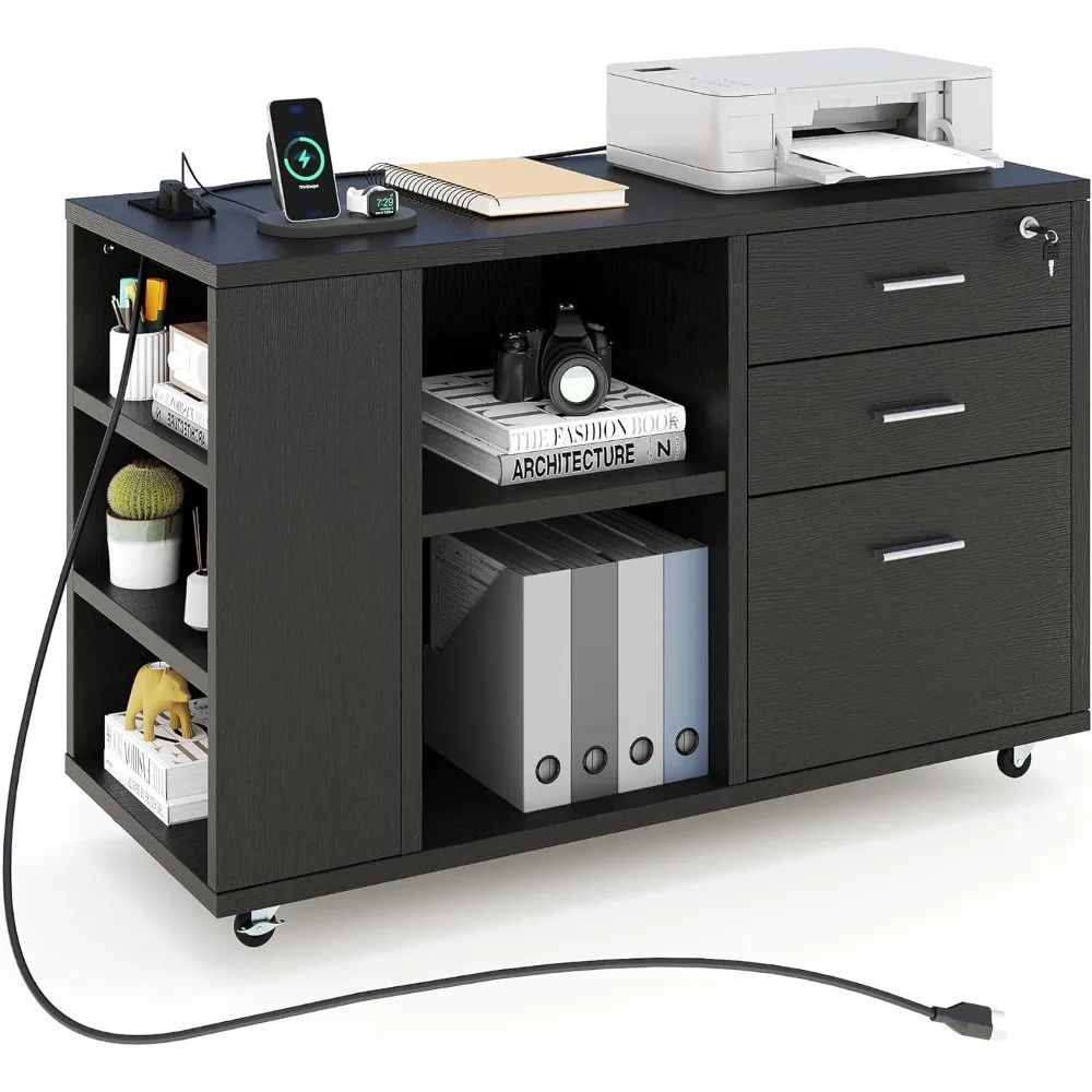 File Cabinet Lateral - File Cabinet with Charging Station, Mobile