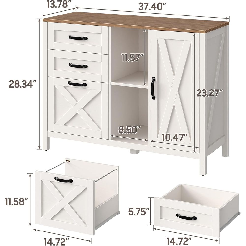 White Lateral File Cabinet wit - đánh giá và giá File Cabinet Lateral