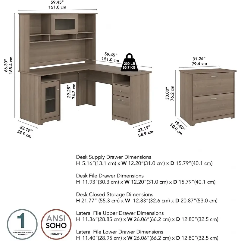 USA Stock L Shaped Home Office - đánh giá và giá File Cabinet Lateral
