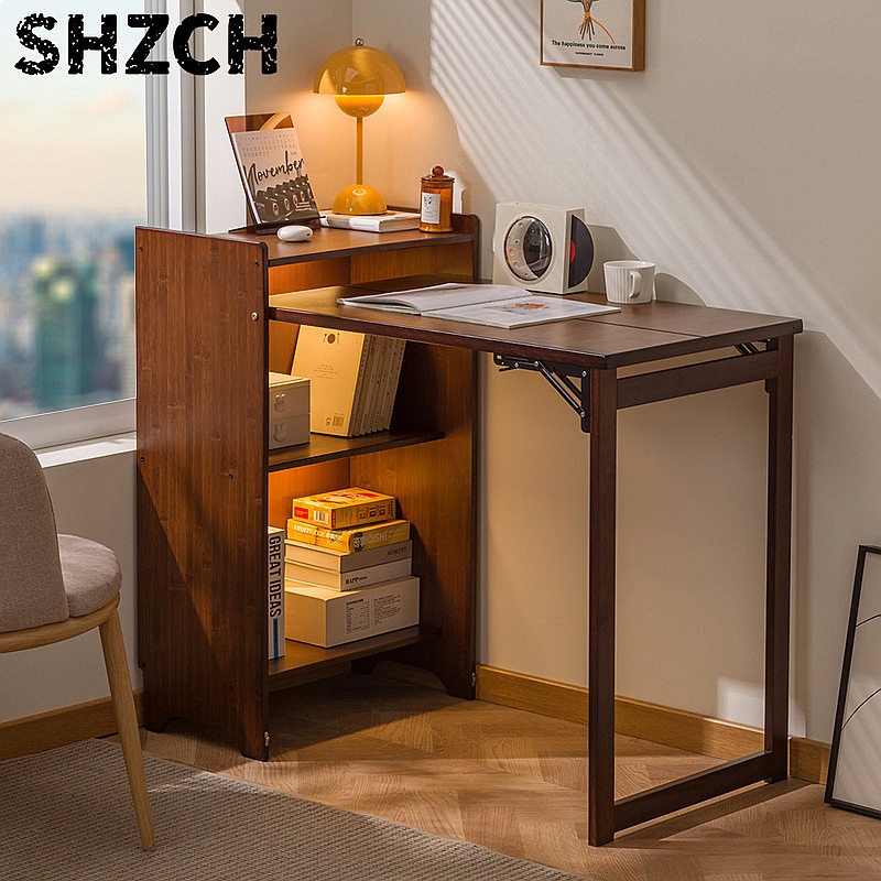 Bamboo Folding Desk with Books - đánh giá và giá Office Furniture For Small Spaces