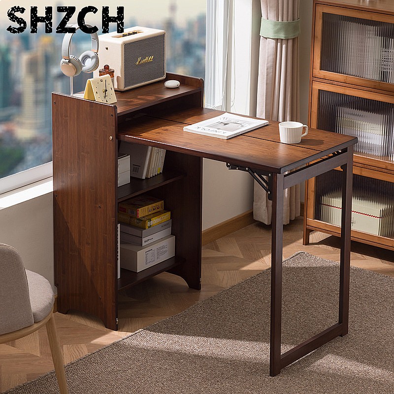 Bamboo Folding Desk with Books - đánh giá và giá Office Furniture For Small Spaces