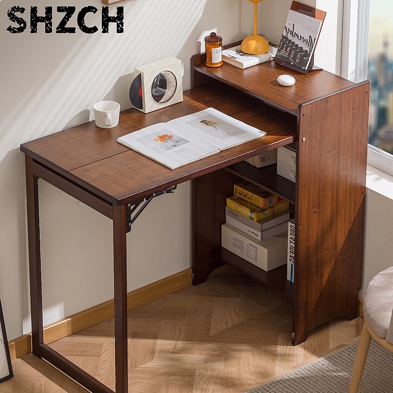 Bamboo Folding Desk with Books - đánh giá và giá Office Furniture For Small Spaces