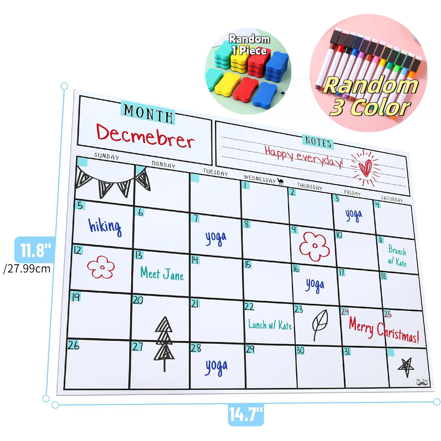Magnetic Dry Erase Calendar, 1 - đánh giá và giá Magnetic Whiteboard Calendar