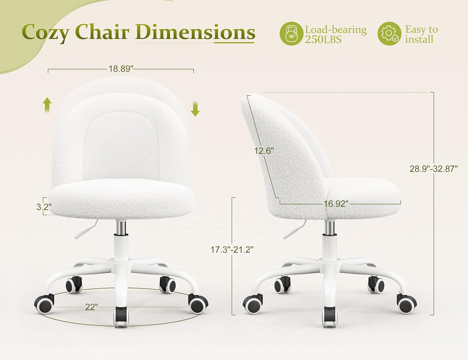 Height Adjustable Vanity Chair - đánh giá và giá Office Furniture For Small Spaces