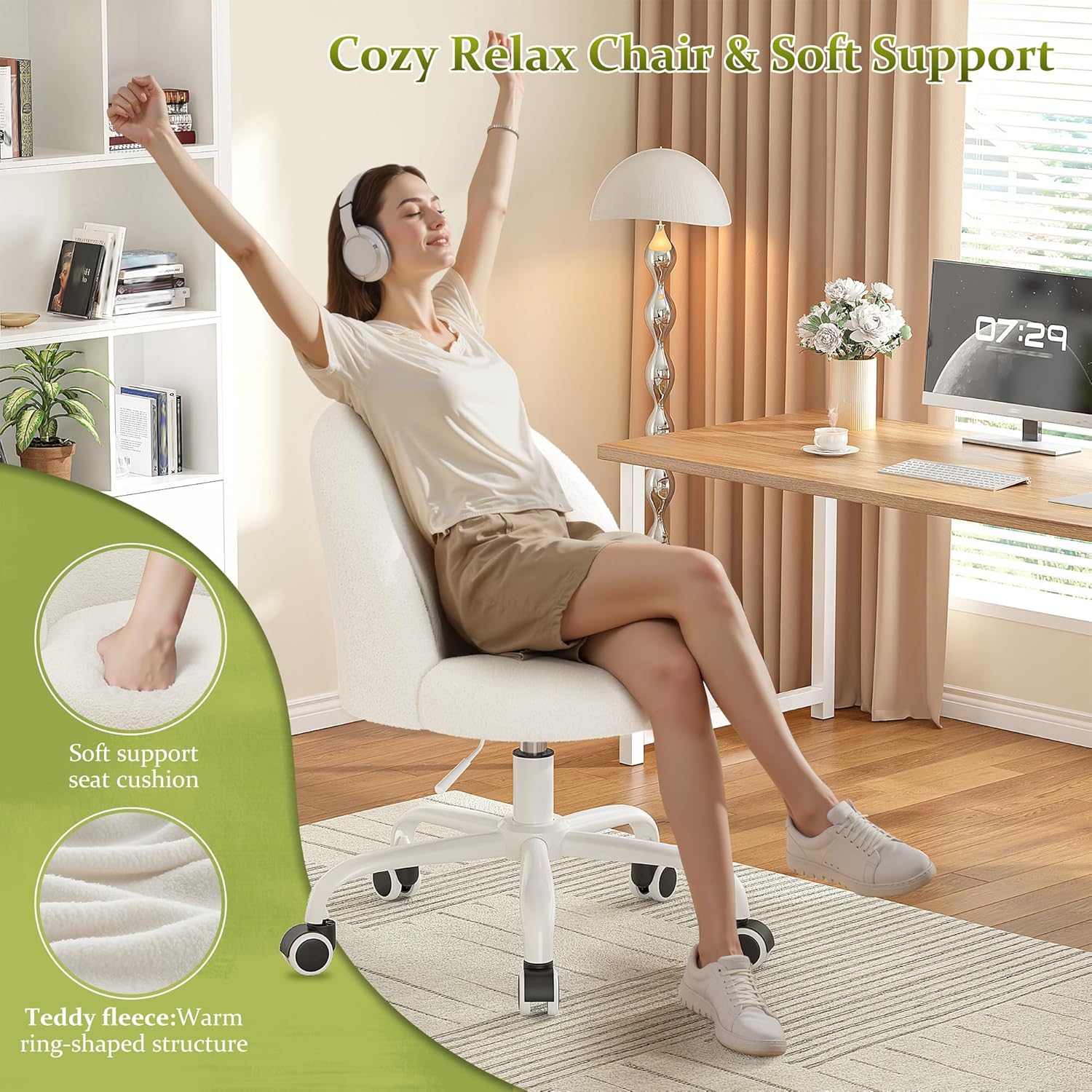 Height Adjustable Vanity Chair - đánh giá và giá Office Furniture For Small Spaces