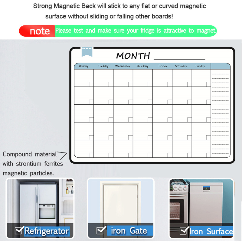 A3 Size Magnetic Monthly Weekl - đánh giá và giá Magnetic Whiteboard Calendar