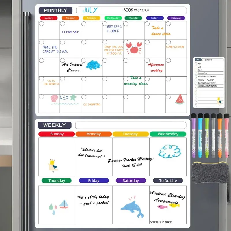 Magnetic Weekly Monthly Planne - đánh giá và giá Magnetic Whiteboard Calendar
