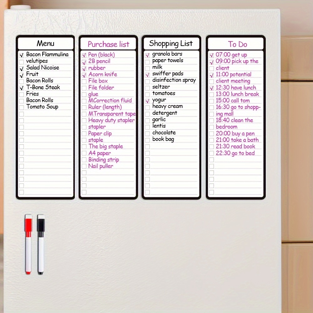 4pcs Magnetic Dry Erase List B - đánh giá và giá Magnetic Whiteboard Calendar