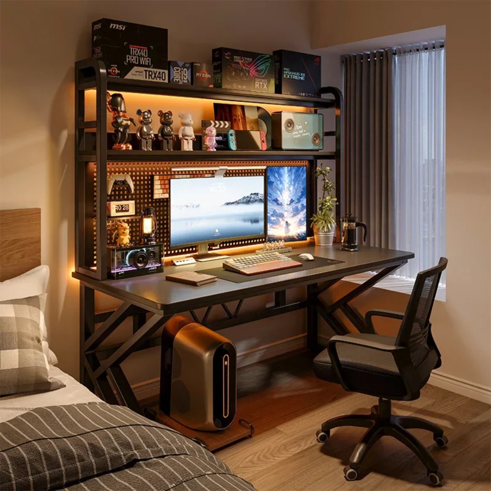 Gaming Desk with Bookshelf and - đánh giá và giá Office Furniture For Small Spaces