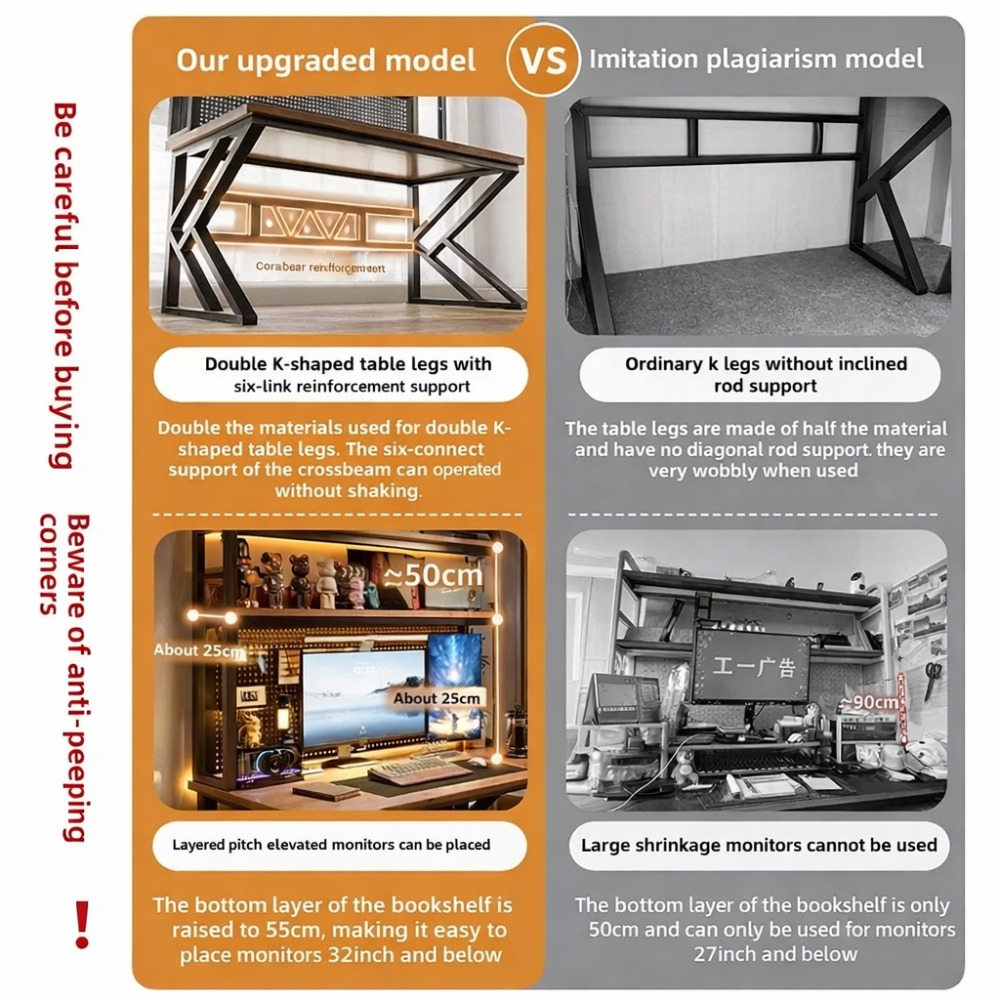 Gaming Desk with Bookshelf and - đánh giá và giá Office Furniture For Small Spaces