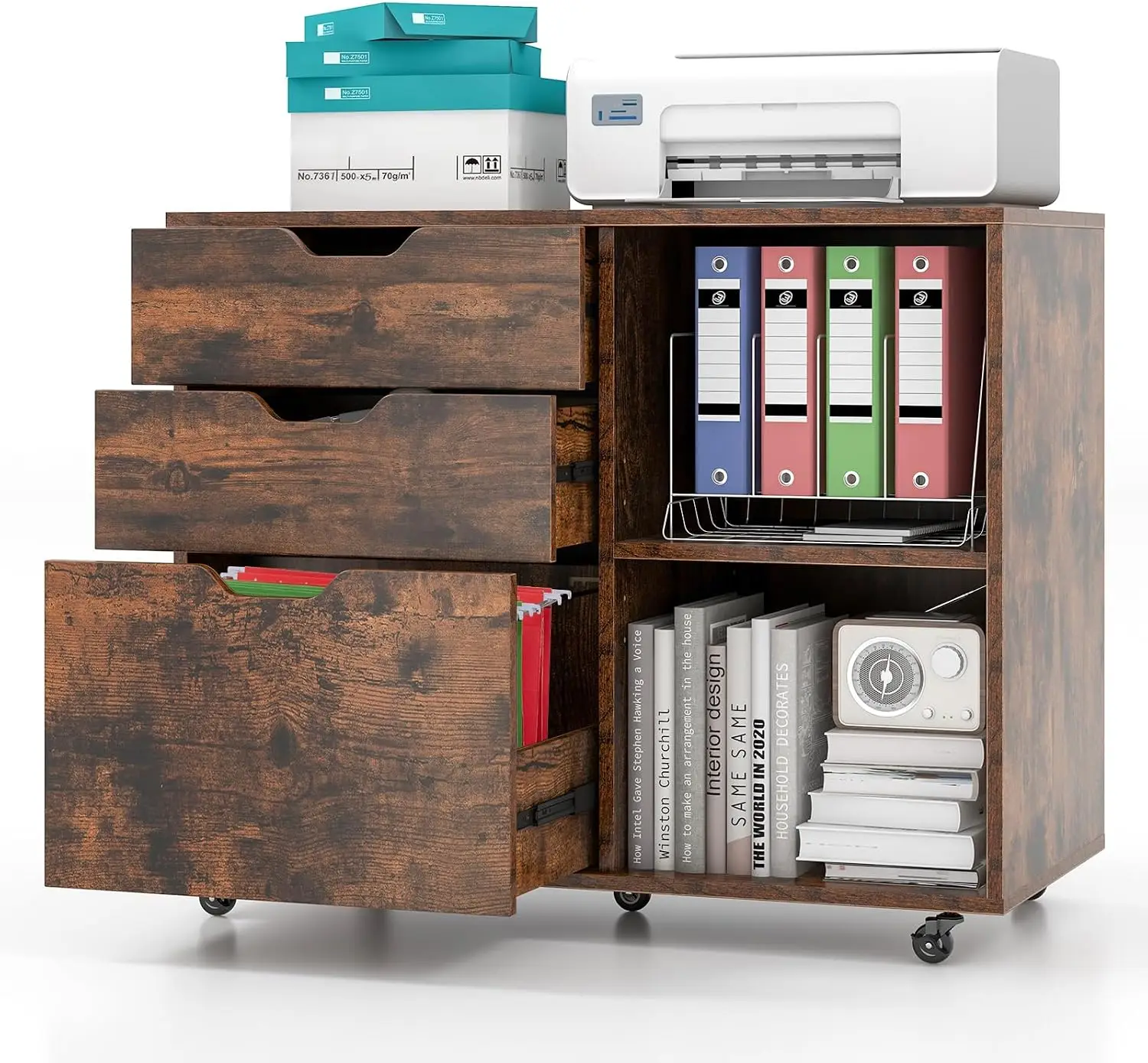3-Drawer File Cabinet, Mobile  - đánh giá và giá File Cabinet Lateral